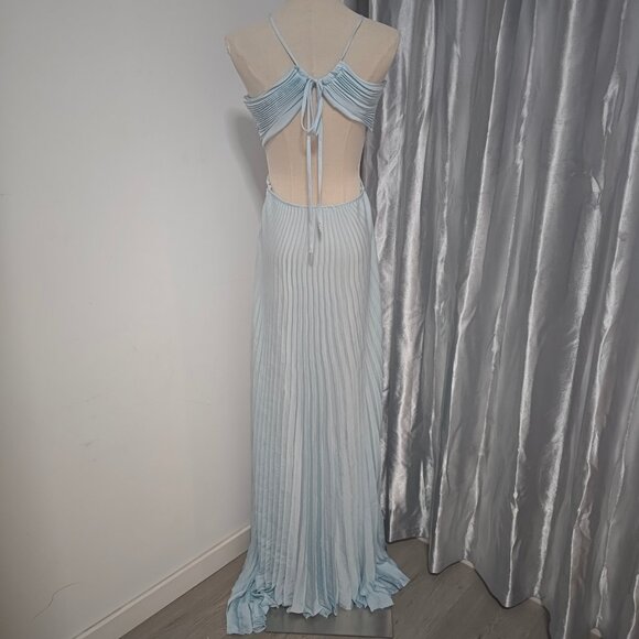 A.L.C. Moira Satin Pleated Maxi Dress - Picture 4 of 12